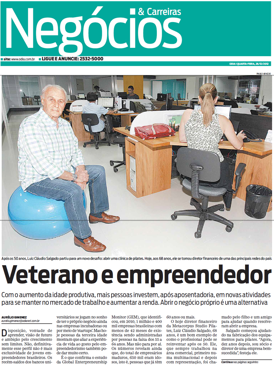 26.12.2012 - Jornal O Dia - Caderno Carreira e Negócios_Reportagem Especial - Metacorpus_Capa